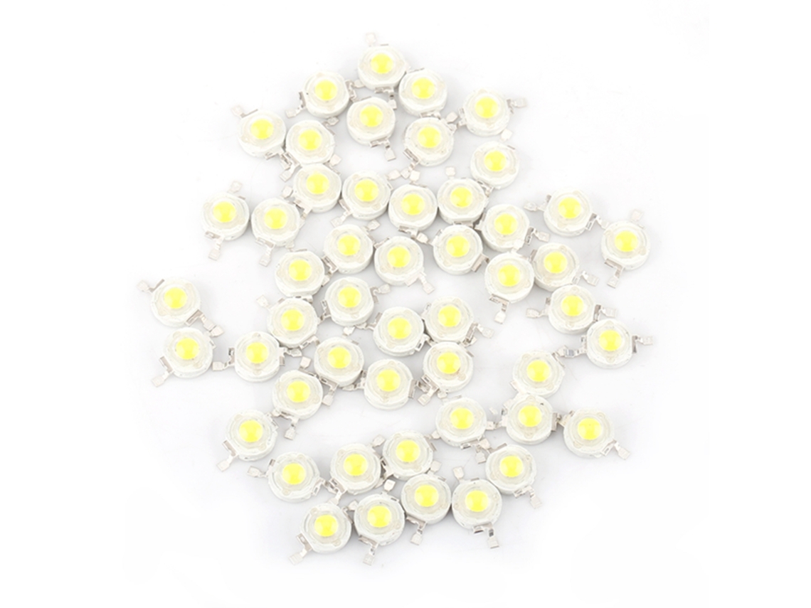 Yncm2026-50pcs Chips De Leds Smd De 1w Bombillas Perlas Para Focos De Hogar Proyectores Luz Blanca Fría