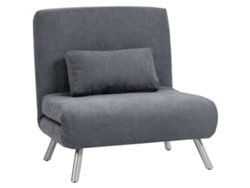 Sillón Convertible, 1 Plaza, Sillón/cama 3 En 1 Con Mecanismo Clic-clac, Respaldo Ajustable, Almohada, Asiento Ancho, Gris Oscuro.