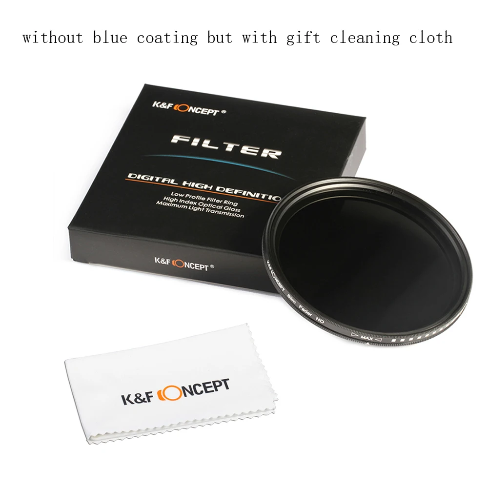 Filtro variable Nd2-nd400, sin recubrimiento, azul, 82 mm