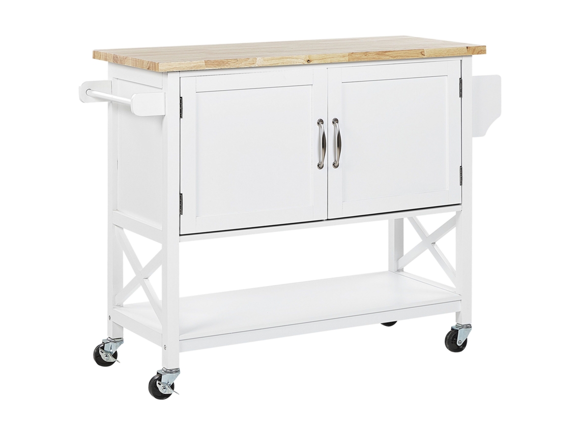 Carrito de cocina BELIANI Mele de MDF Blanco 102x44x90