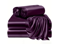 4pack Juego De Sábanas Ajustables De Satén Eifson 100% Poliéster 153x203x35cm (morado Oscuro)