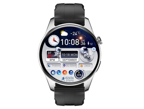 Smartwatch, pantalla curva de 1,5 pulgadas, Smartwatch multifuncional, apto para iPhone y Android, blanco CHRONUS
