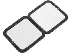 Espejo de bolsillo plegable con aumento de 10x, color negro, mini espejo compacto para viajes.