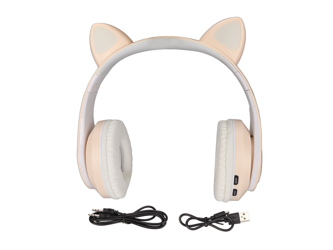 Auriculares Bluetooth Con Orejas De Gato Luminosas, Auriculares Inalámbricos Plegables Con Luz Pulsante.