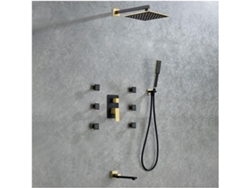 Sistema 10 Cabezales De Ducha Combinados, Montaje En Pared, Mezclador Combinado Con