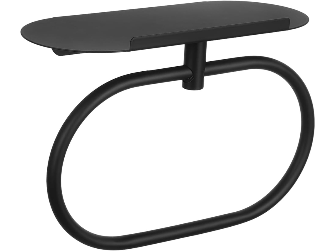 Soporte De Pared De Acero Inoxidable Con Aro Para Toallas Y Estante Integrado.