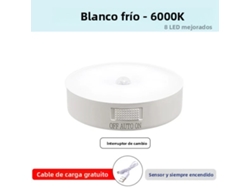 (luz Fría) Luz Nocturna Led Recargable Por Usb Con Sensor De Movimiento