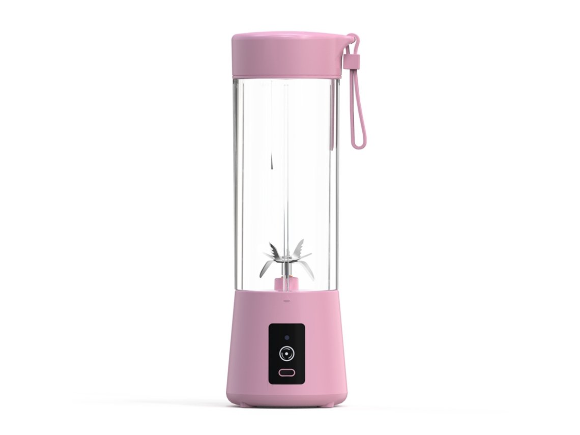 Licuadora Portátil Con Seis Cuchillas De 13 Onzas Para Jugos, Yogures, Batidos Y Batidos Con Puerto De Carga Usb Tipo C CHRUI Rosa