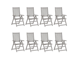 Maison Exclusive - Sillas Reclinables Jardín Y Cojines 8 Uds Madera Maciza Acacia