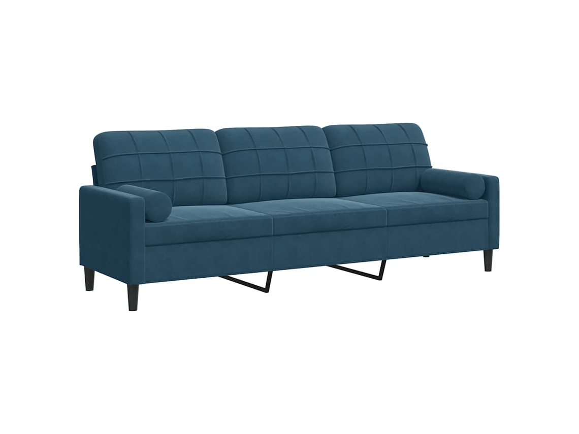 Maison Exclusive - Sofá De 3 Plazas Con Cojines Terciopelo Azul 210 Cm