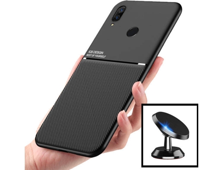 Kit Carcasa, Protector y Soporte Magnético Huawei P Smart Z PHONECARE Magnetic Lux y Suporte Magnético Negro