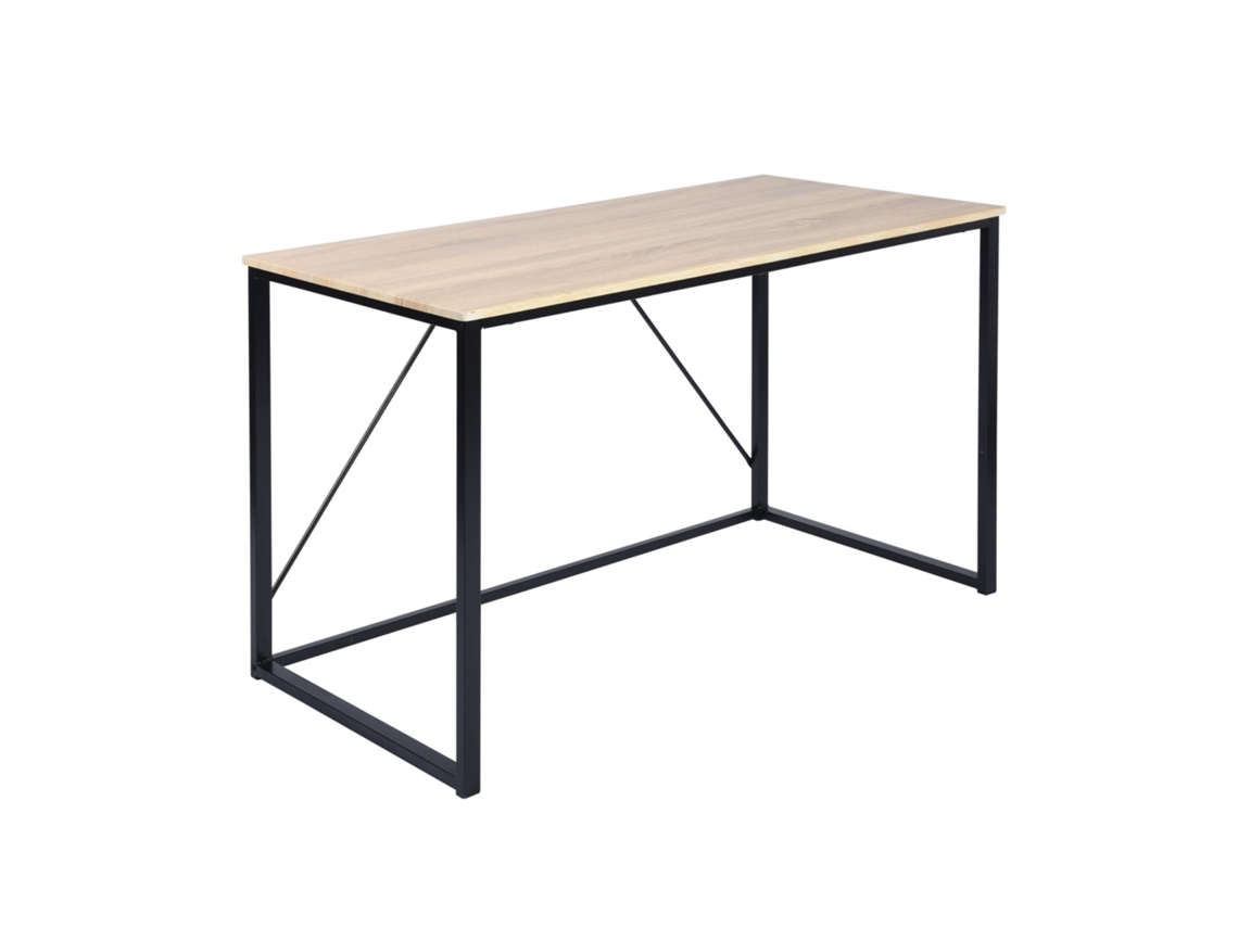 Mesa de roble Elmo de Well Home en nogal y negro Wellhome