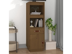 Aparador Alto Madera Maciza De Pino Marrón Miel 34x40x108,5 Cm