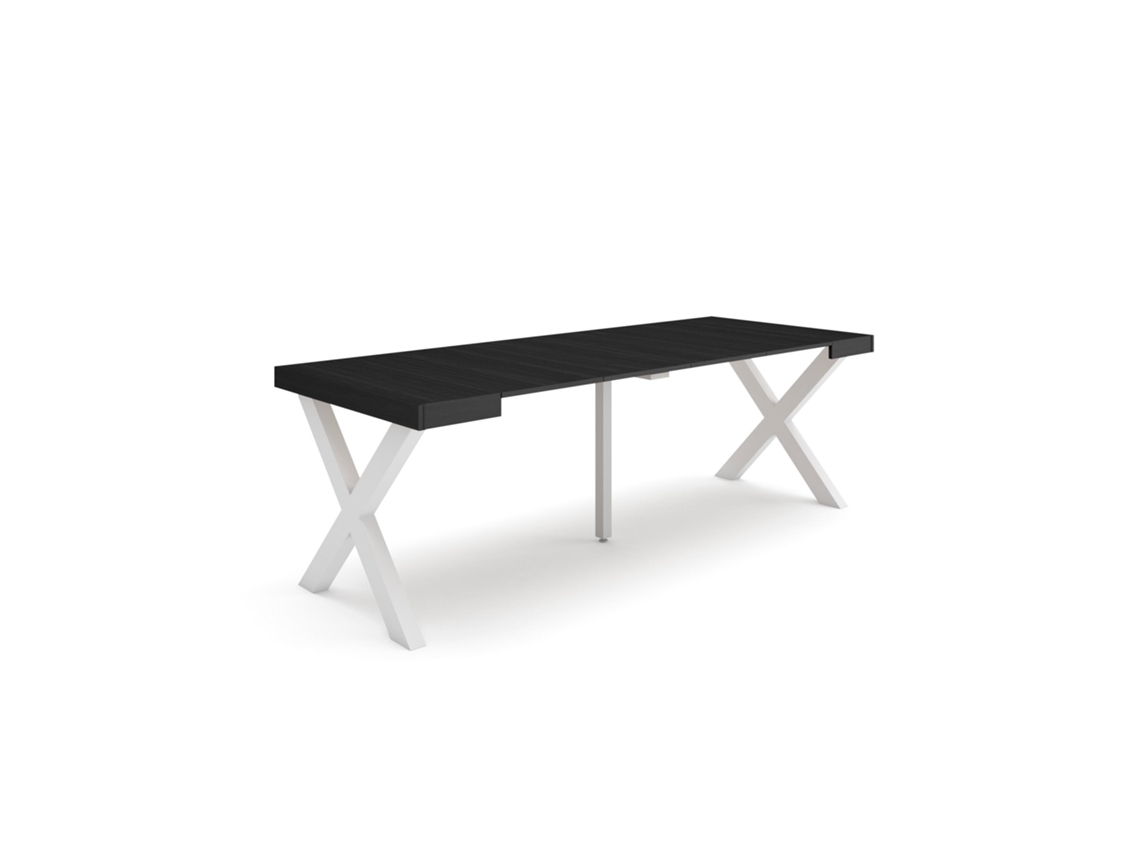 Mesa Consola extensible 220 Para 10 comensales Patas madera maciza Negro