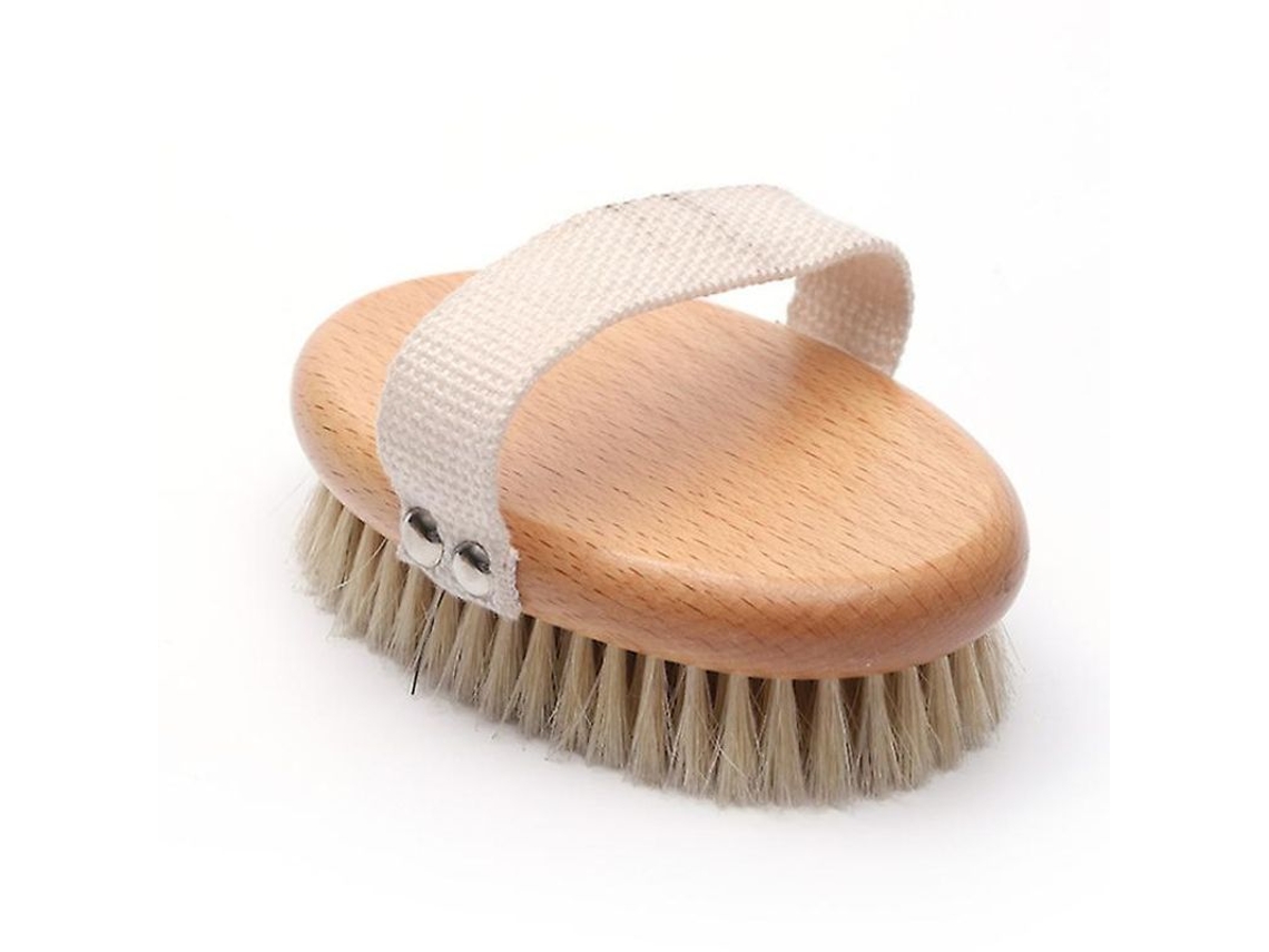 Cepillo Corporal Seco Con Cerdas Naturales Para Una Exfoliación Suave Y Un Masaje De La Piel.