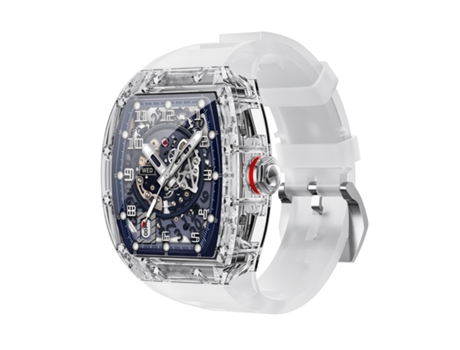 Smartwatch OHPA WS6 espelho transparente shell superfície gradiente NFC frequência cardíaca ao ar livre movimento branco