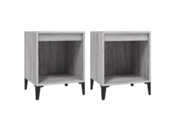 Maison Exclusive - Mesitas De Noche 2 Unidades Gris Sonoma 40x35x50 Cm