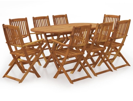 Conjunto 9 Muebles De Jardin VIDAXL Marrón Madera