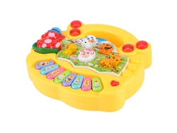Bjww-Toy Piano musical educativo para bebés, juguetes musicales de animales de granja, regalos de desarrollo para niños, amarillo