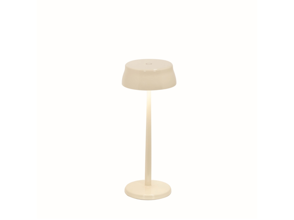 Lámpara De Mesa Led Inteligente Zafferano Sister Light Con Wi-fi, Color Marfil, Recargable Y Regulable - 2200-2700-3000-4000k, 3,2 W, 33 Cm De Alto