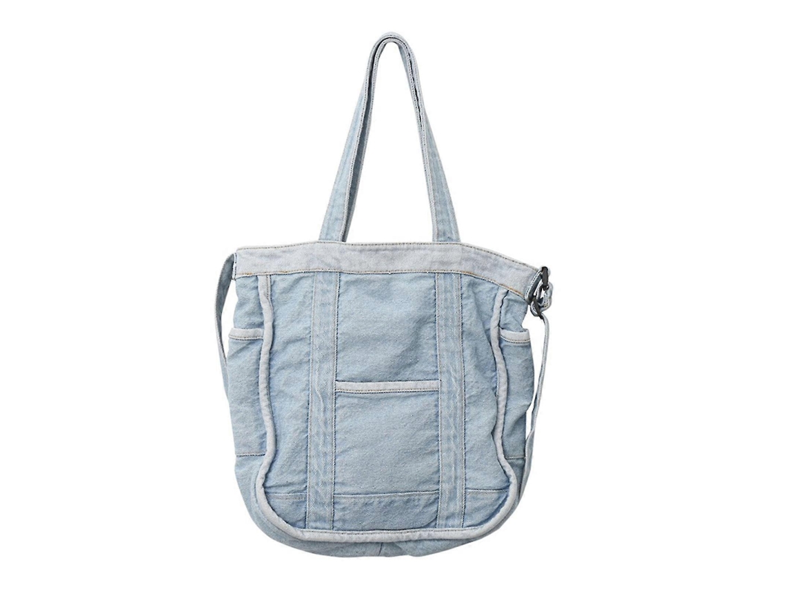 Bolso bandolera estilo mensajero para mujer, elegante bolso de hombro de mezclilla, bolso bandolera, azul Lalamoli