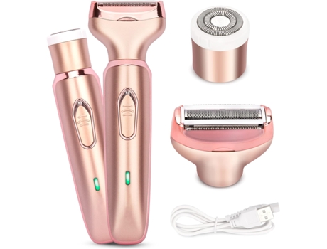 Maquinilla de afeitar eléctrica para mujeres, sin dolor 2 en 1, afeitadora y cortadora de cabello para cara, cejas, bigote, barba, brazo, pierna, a...