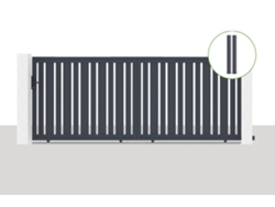 Pack puerta corredera 4m A.160cm veymont + 2 postes eifel a.190cm gris