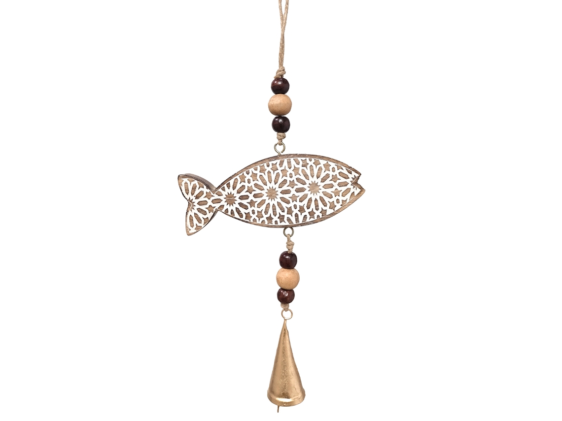 ORIGEN Home Decor Colgante Pez Marrón - Diseño Único y Versátil - 38x16x4cm BY SIGRIS