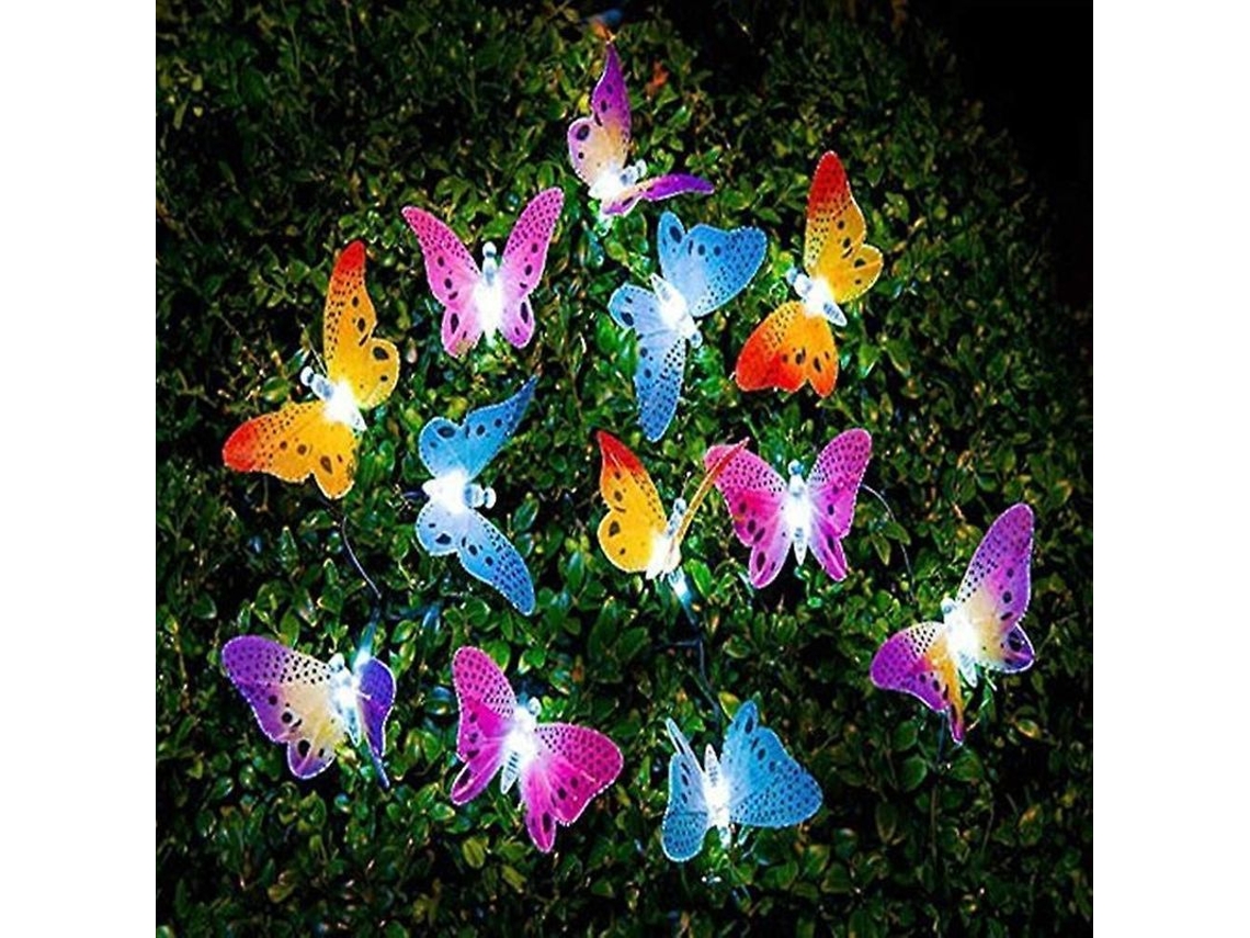 2026-luces De Hada Mariposa Exterior Solares Led Impermeables 4m 12 Lámparas Jardín Fiesta