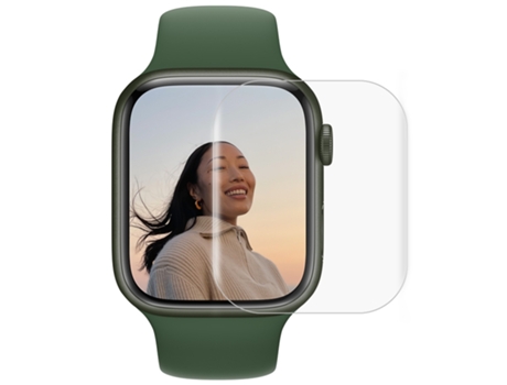 Película de vidrio templado de pantalla completa curvada con líquido UV para Apple Watch Series 8/7 45 mm