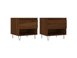 Conjunto de Mesas de Centro 50x46x50 cm Derivados Madera Roble Marrón MAISON EXCLUSIVE