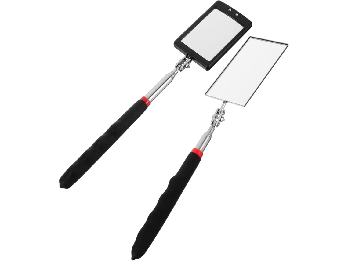 Espejo De Inspección Telescópico Flexible Con Iluminación Led, Forma Cuadrada Y Rectangular Ajustable, Herramienta Para Automóviles.