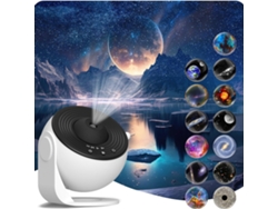 Projetor de Galáxia com 13 Discos Planetários, Rotação 180°, Luz Noturna de Estrelas para Quarto Infantil. Preto e Branco CZHHMART