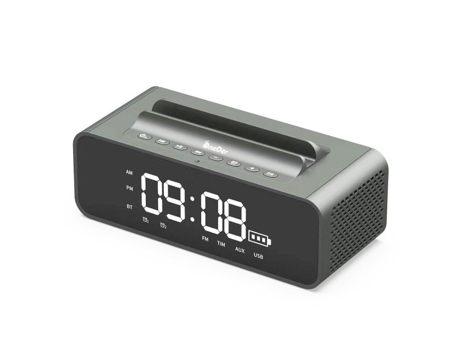 Altavoz Dual Del Reloj De Bluetooth Del Altavoz, Soporte Del Teléfono Móvil, Despertador Del Espejo Del Led ZMING