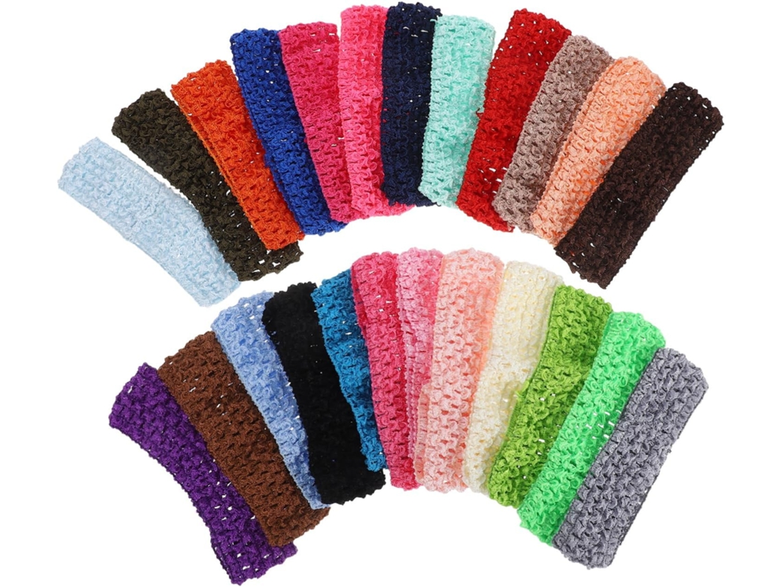 Conjunto De 24 Faixas De Cabelo Elásticas Para Meninos E Meninas, Em Crochê.