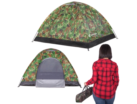 Tienda de Campaña para 2 Personas Impermeable con Mosquitera 150 X 200 cm y Bolsa de Transporte Moro.