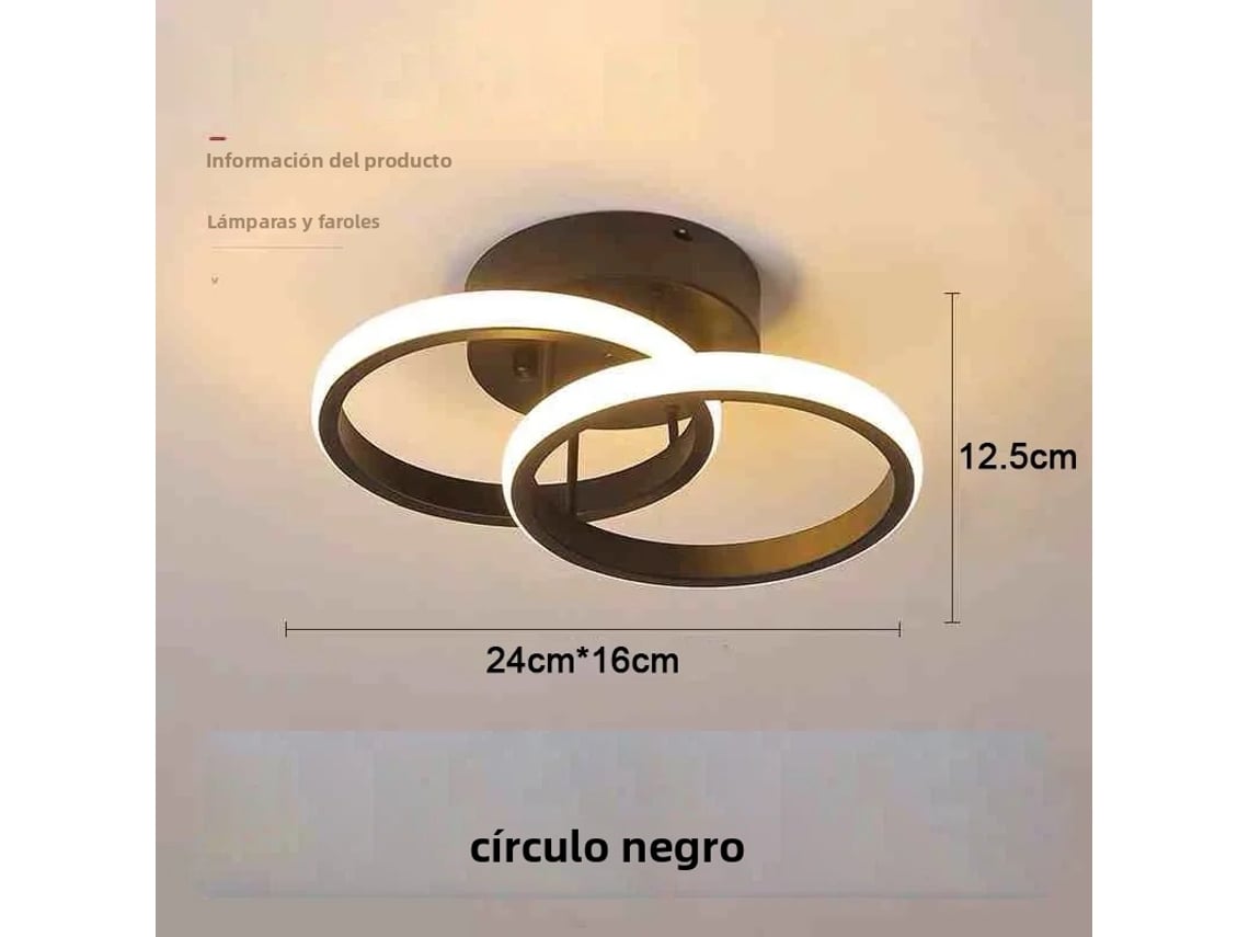 Lámpara de pasillo LED moderna de estilo nórdico MDUG (negra, 25 W)