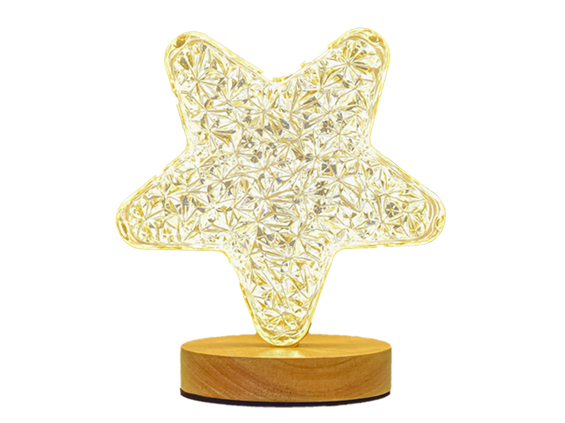 Yncm2026-lámpara De Mesa Decorativa Noche Luminaria De Dormitorio Estilo Estrella Cristal Ornamentos Románticos Para Mesita De Noche