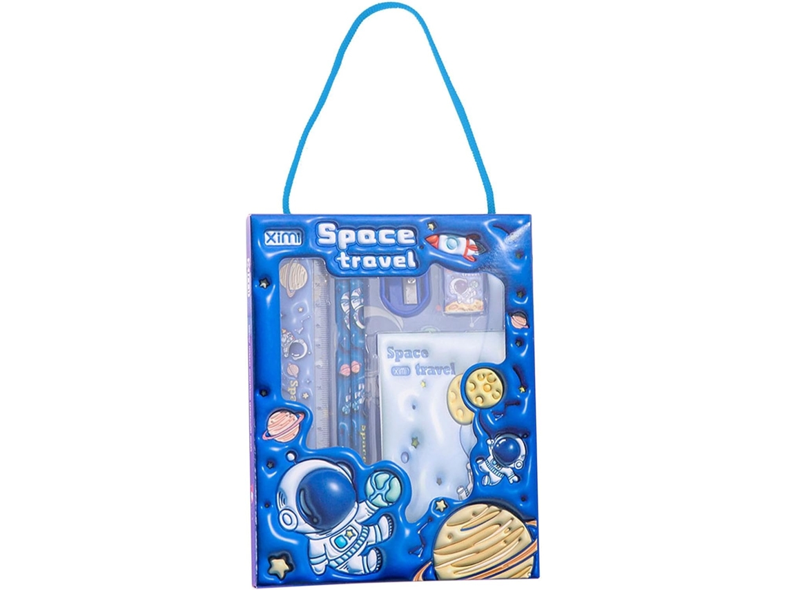 Kit escolar de viaje espacial Ximi, set de papelería para niños, paquete de 6 útiles escolares, nuevo