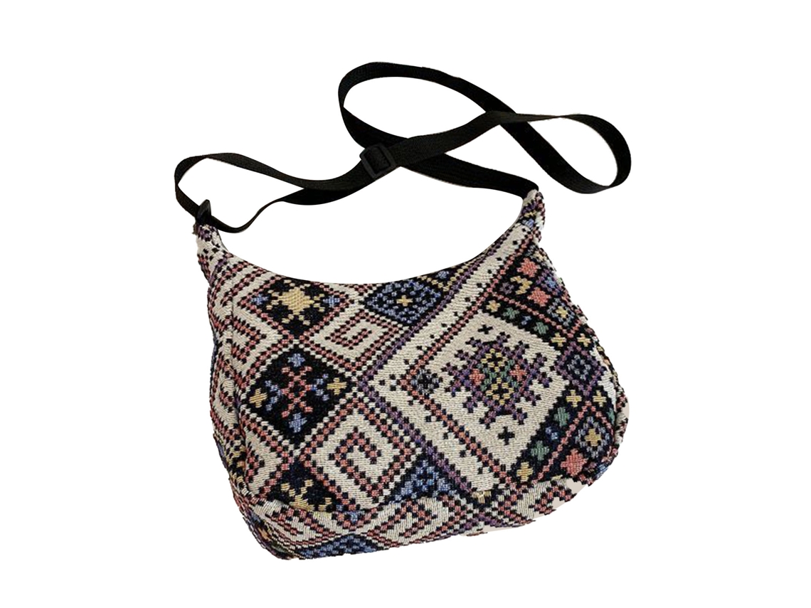 Bolso De Hombro Versátil Para Mujer, De Poliéster, Con Gran Capacidad Y Diseño Floral, Ideal Para La Escuela, Los Viajes Y Las Compras.