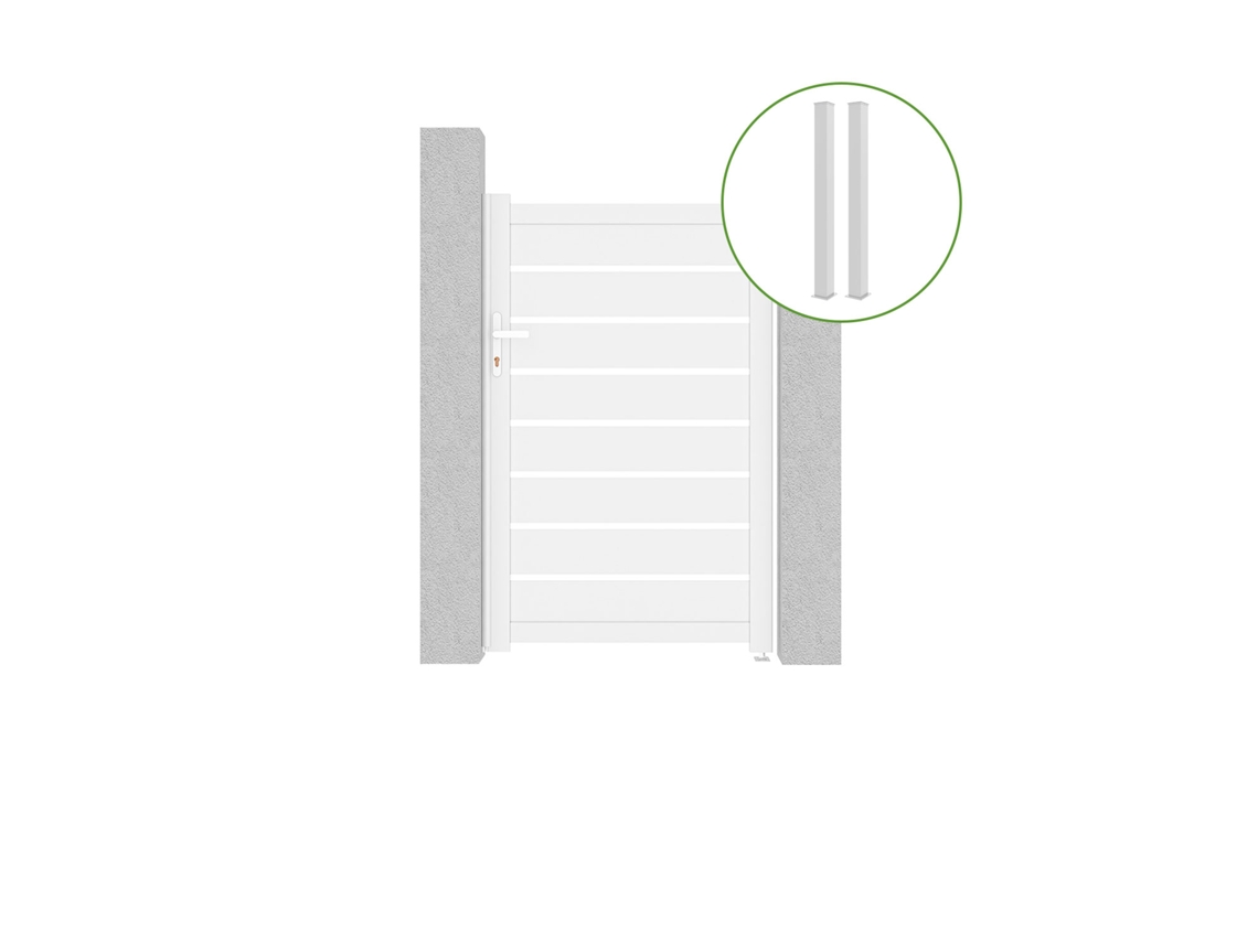 Puerta VOGEL 1m H.160 aluminio blanco 2 postes EIFEL H.190 cm CASANOOV