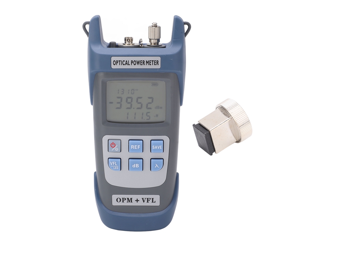 Medidor De Potencia De Fibra Óptica De 10 Mw Y 10 Km Con 7 Longitudes De Onda Y Prueba Led.
