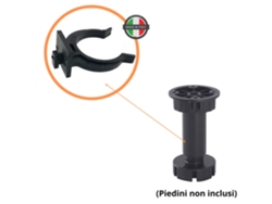 ABS Gancho universal de cocina para pies de zócalo, montaje rápido a presión (paquete de 10 piezas) Made in Italy