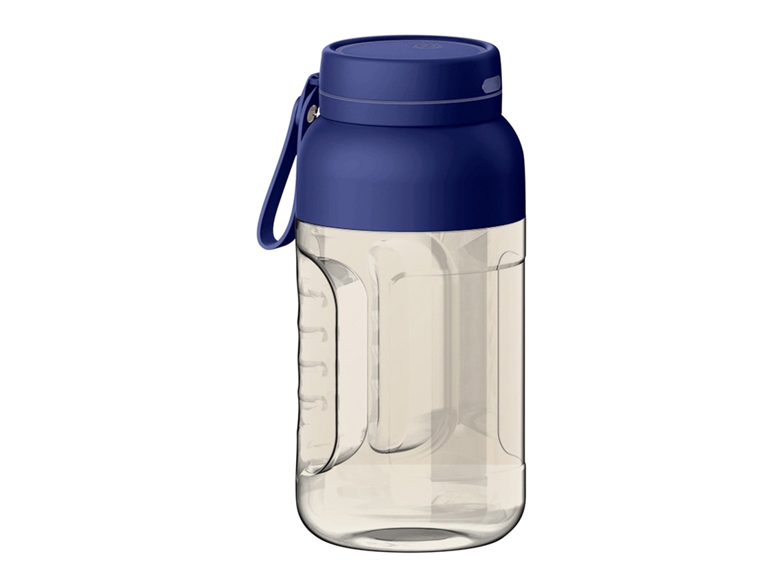Exprimidor portátil inalámbrico de gran capacidad, 1200 ml, taza individual, tapa doble, color azul Facpoet
