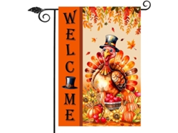 Guirnalda de jardín de Acción de Gracias 30x45 cm – Decoración de pavo de doble cara en arpillera para jardín (Estilo 7)