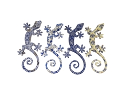 Signes Grimalt BY SIGRIS - Lagarto Trencadís Pack 4 Unidades Figuras Animales Multicolor - 2x10x21 cm