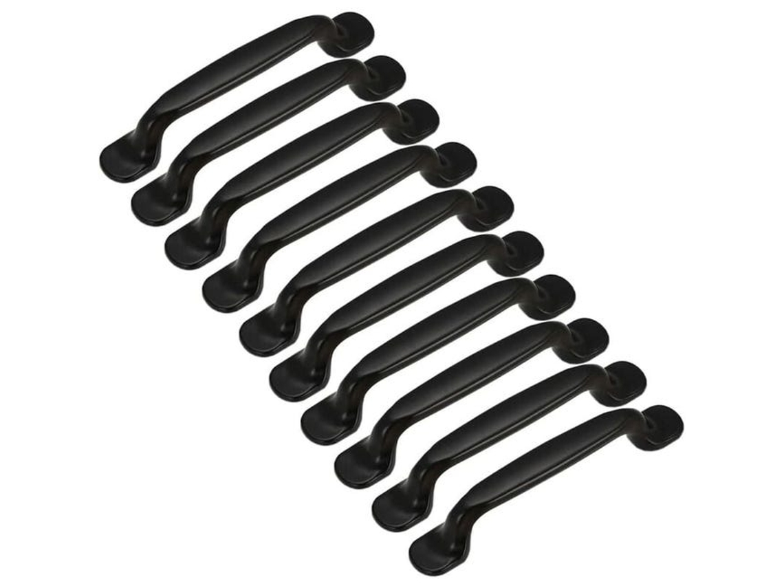 10 Tiradores Para Puertas De Cocina, Armarios, Cajones Y Muebles De Dormitorio, Distancia Entre Centros De 128 Mm, Aluminio Negro.
