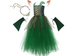 Disfraz De Halloween Para Niñas - Falda De Hada Verde - Disfraz Transformable - Accesorio De Rol Par