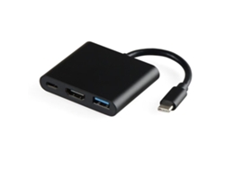 Dock Expansor Compacto Negro Cable Integrado, Sin Drivers, Conecta Periféricos Y Pantalla Externa Sin Interrumpir La Carga.