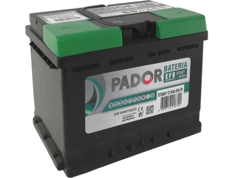 Baterías de Coche PADOR EFB (60 A -12 V -60 Ah)